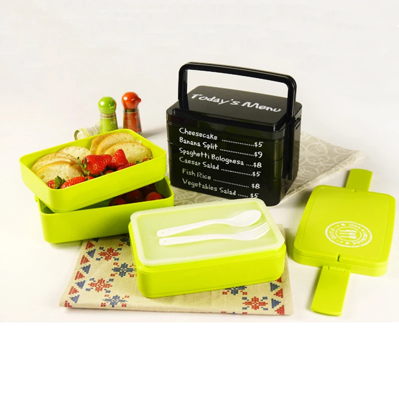 3 Layers Japanese Bento Lunch Box Food Container With Handle Lunchbox