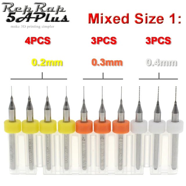 Modest 10PCS Mixed 0.2mm 0.3mm 0.4mm or 0.5mm 0.6mm 0.8mm 1.0mm 3D Printer Nozzle Cleaning Drill Bits Kit fit MK7 MK8 Print Nozzle