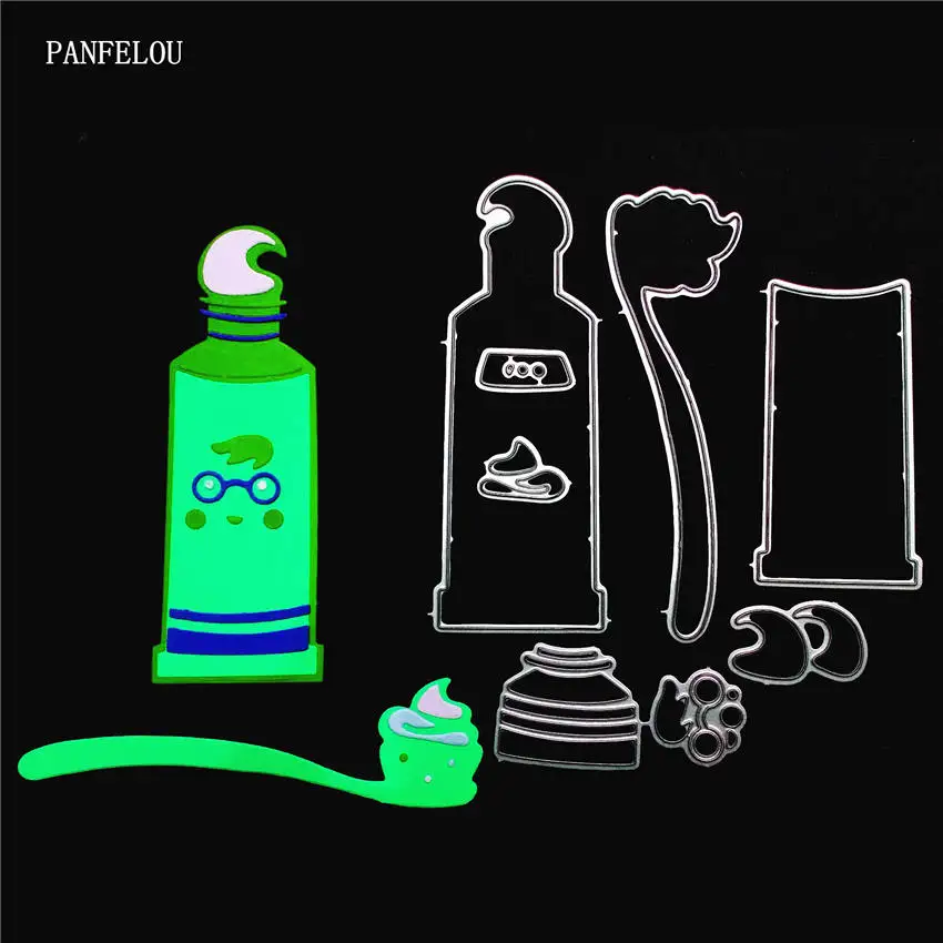 

PANFELOU Toothpaste brush Scrapbooking DIY album cards paper die cutting dies metal craft stencils punch cuts dies
