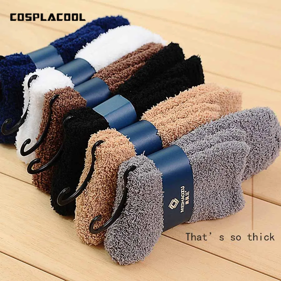 

[COSPLACOOL]1 pairs coral fleece new winter warmer socks men fashion tide men socks harajuku socks cotton unisex meias 6 color