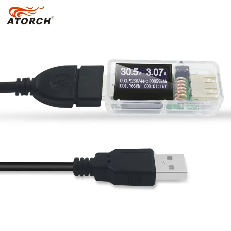ATORCH USB Тестер DC Цифровой вольтметр Амперметр 12 в 1 измеритель напряжения тока