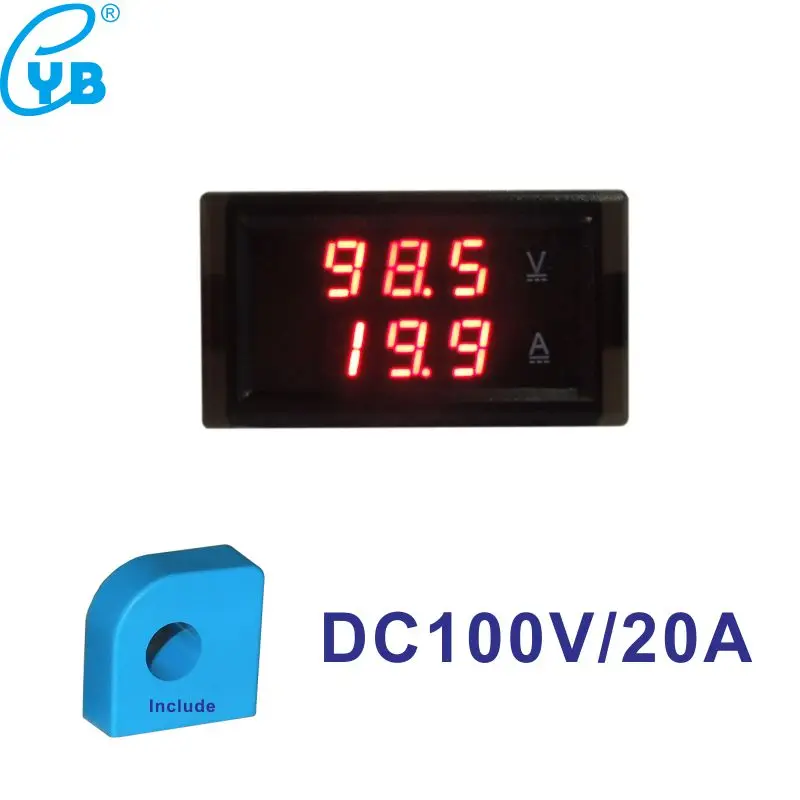 DC 0-100V Hall Sensor Transformer 20A Voltage Current Meter LED Digital Voltmeter Ammeter Ampere Panel | Инструменты