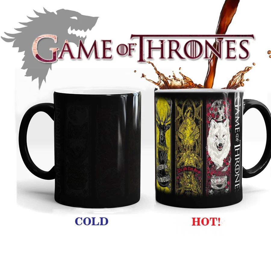 Game Of Thrones mugs a song of ice and fire coffee mug heat changing color Ceramic Tea Cup House Stark Baratheon Greyjoy Martell | Дом и сад
