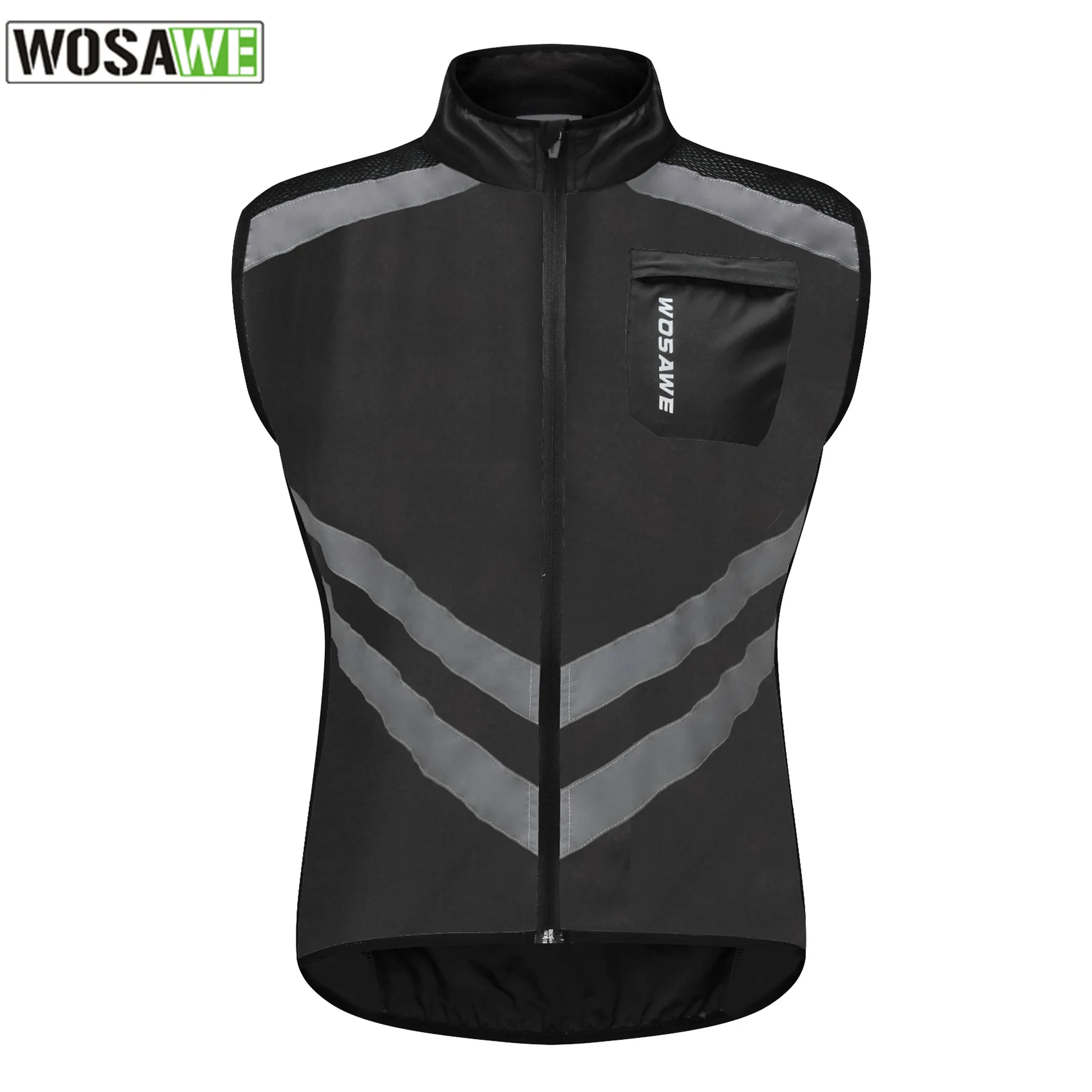 

WOSAWE Safety Reflective Men's Cycling Vest Sleeveless Jacket Road Mountain Bike Bicycle Vests Windproof Motorcycle Windbreaker