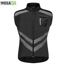 WOSAWE-gilet de sécurité sans manches pour hommes, veste coupe-vent pour cyclisme sur route VTT, coupe-vent pour moto