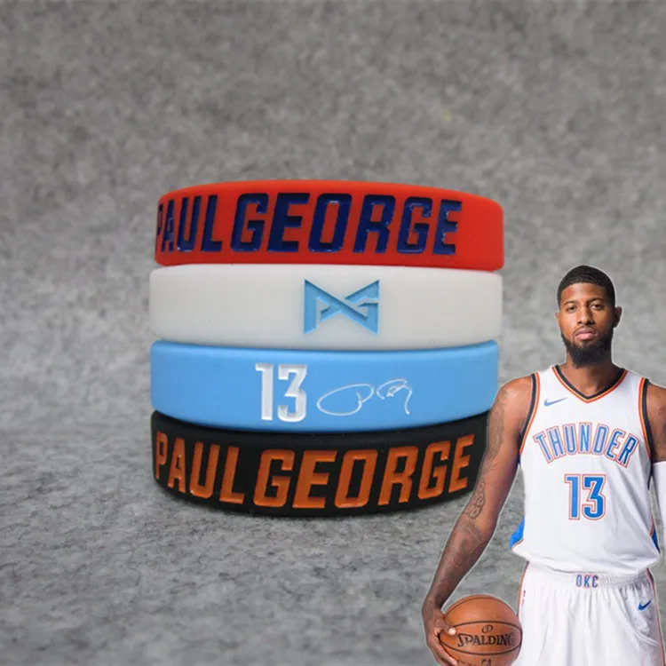 

Fashion new basketball star luminous movement signature bracelet Silicone wristband fans jewelry hot sale