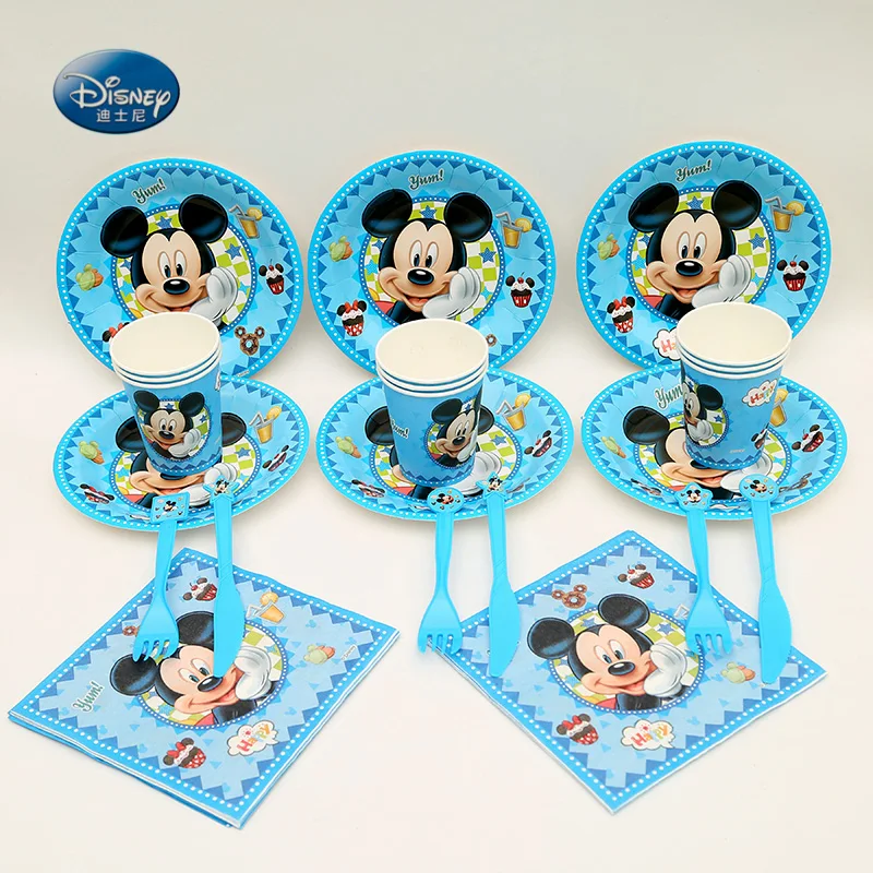 Suitable for 12 people Disney Mickey mouse theme Tableware Set Total 68 pcs Children Birthday Party Decorations Supplies