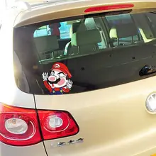 Aliauto Funny Super Mario Hit the window glass Car Sticker And Decal Accessories For ford focus volkswagen polo golf peugeot