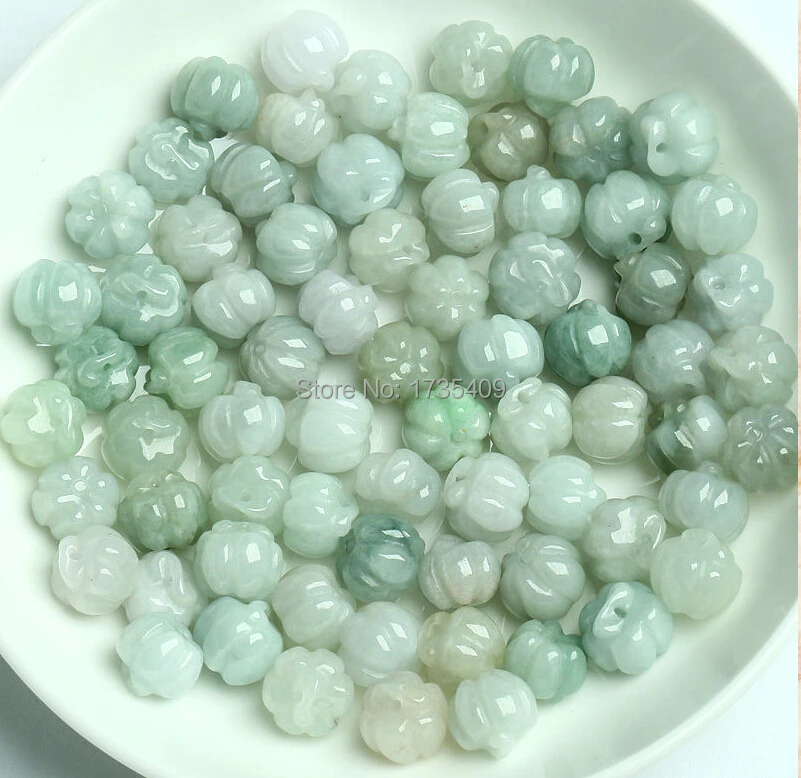 

Wholesale 10pcs Chinese 100% Natural /Jadeite Pumpkin Loose Beads Pendants
