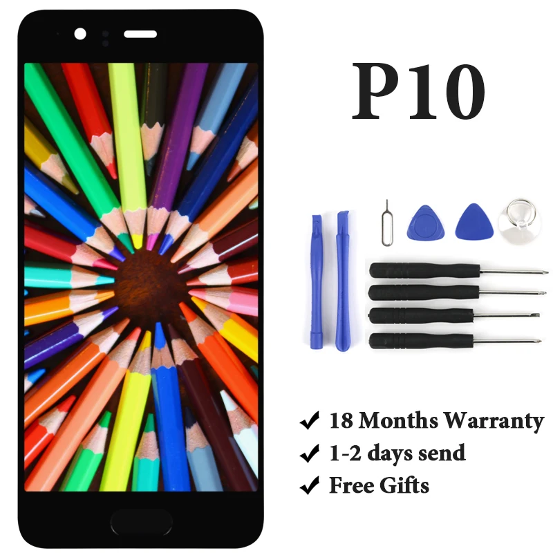 

For Huawei P10 LCD Display Assembly Replacement With Touch Screen For Huawei P10 LCD VTR-L09 VTR-L10 VTR-L29 With Tools
