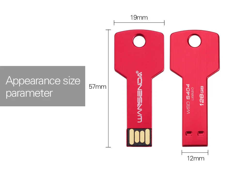 Wansenda 128 ГБ USB флеш-накопитель форма ключа 64 ГБ 32 ГБ флеш-накопитель 16 Гб Usb2.0 металлическая Флешка 8 ГБ 4 ГБ Водонепроницаемая Usb флешка флеш-накопитель