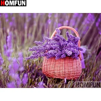 

HOMFUN Full Square/Round Drill 5D DIY Diamond Painting "purple flower" 3D Embroidery Cross Stitch 5D Home Decor A13682