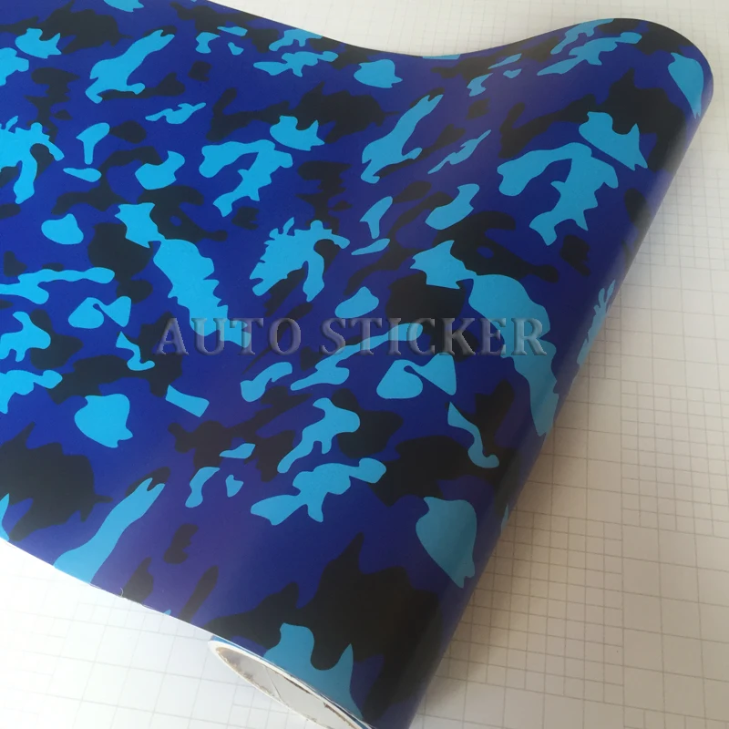 blue camo vinyl car wraps for boat sticker 3