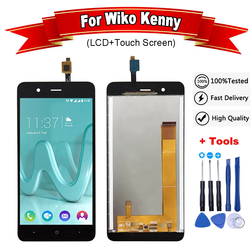 

For Wiko Kenny LCD Display +Touch Screen Assembly For Wiko Kenny lcd Digitizer Sensor Glass Panel+free tools