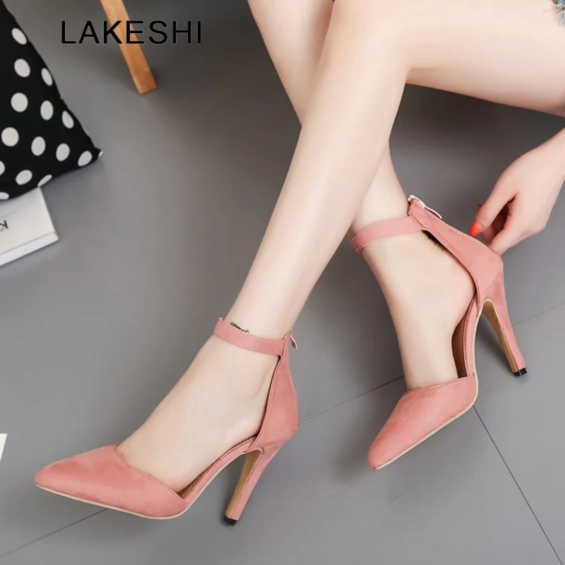 

Fashion Women Sandals Flock High Heels Summer Shoes Ladies Sandals Sexy Party Wedding Women Heels Shoes Plus Size Women Pumps