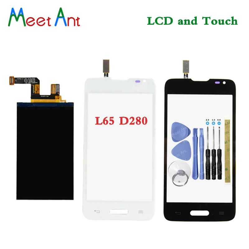 

New High Quality 4.3" For LG L65 D280 D280N and L65 D285 Lcd Display With Touch Screen Digitizer Sensor