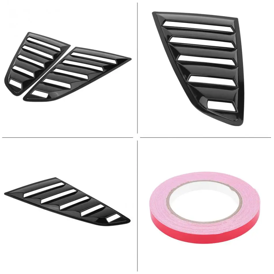 1Pair Glossy Black Left& Right Side Window Louver Scoop Cover Vent for Ford Mustang- Car Styling