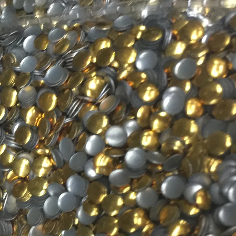 14400 шт/100 гр 3 мм Золотое круглое плоское железо на горячей фиксации nailheads Hotfix 3D
