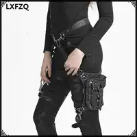 Carteras mujerレザースチームパンクゴシックショルダーバッグ男性女性革ウエストバッグパック女性メッセンジャーバッグファッション脚バッグ