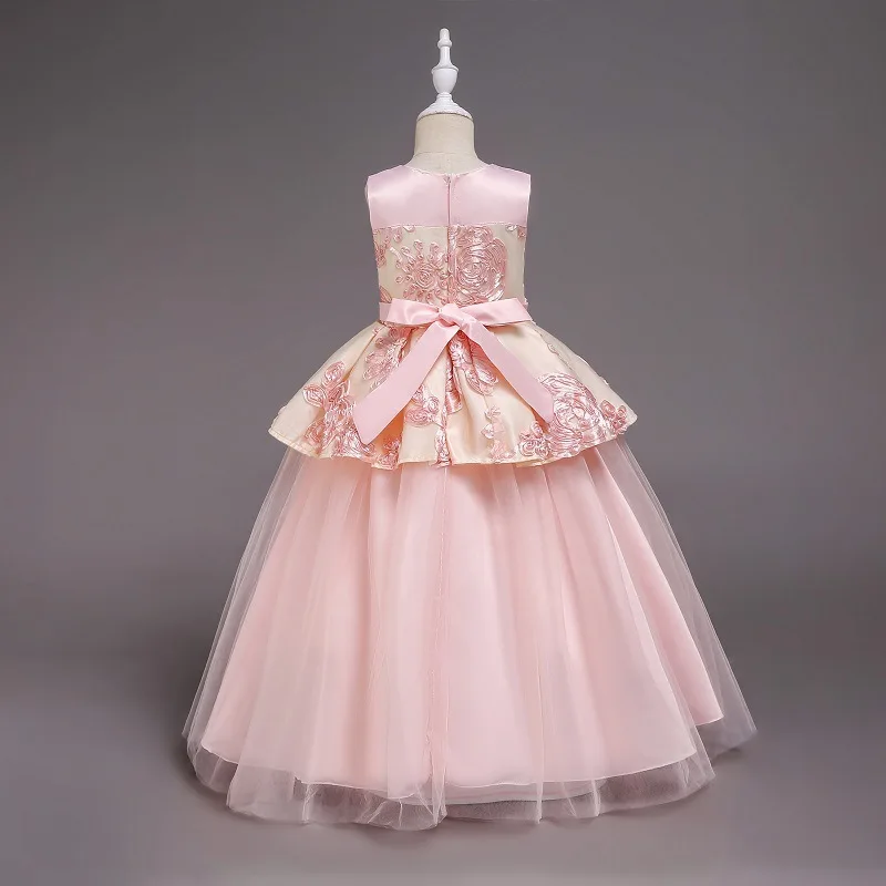Kids Princess Girls Dresses Lace Tulle 3-14 Years Flower Pageant Dresses For Girls Wedding Birthday Dresses Kids Prom Dresses baby girl doll skirt