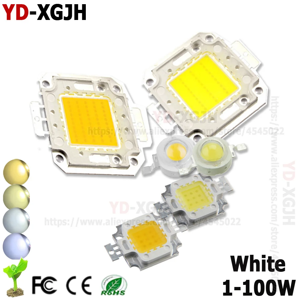 

10PCS High Power LED COB Chip 1W 3W 5W 10W 20W 30W 50W 100W SMD Light Warm Natural Cool White For DIY Outdoor LED Foodlight