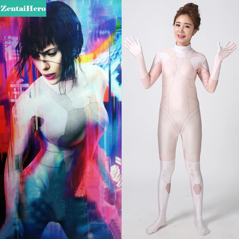 

ZentaiHero 2017 The Movie Ghost In The Shell Kusanagi Motoko Cosplay Costume Spandex 3D Printing Leotard Catsuit For Halloween