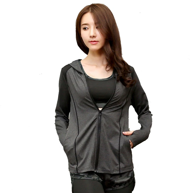 Women Deep Colour Running Basic Jackets Sports Outerwear & Coats Fitness Yoga Gym Jogging Zip