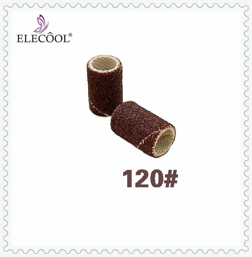 ELECOOL 100 шт. 180 ''/120''/8" коричневые шлифовальные ленты для ногтей электрическая машинка для обработки ногтей сверла для ногтей инструменты для маникюра и педикюра