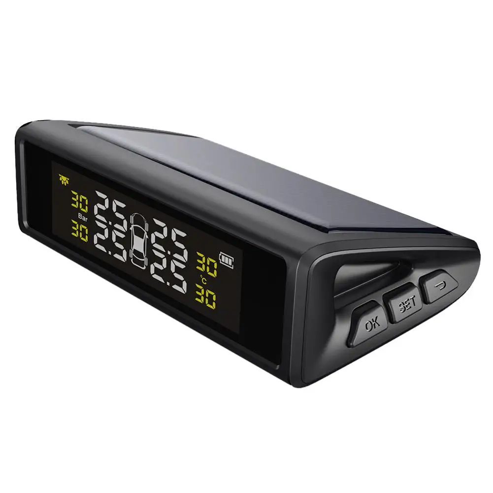 

Hot Selling Smart Car TPMS Tyre Pressure Monitoring System Solar Power Charging Digital LCD Display Auto Security Alarm Systems
