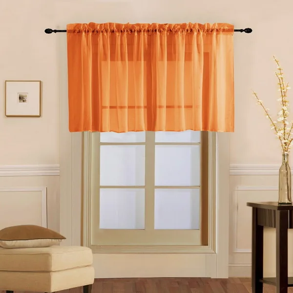 Оранжевые Короткие шторы в виде лотоса, окна, прозрачные тюлевые кухонные шторы для гостиной, спальни, белый текстиль для двери Y - Цвет: Style 3