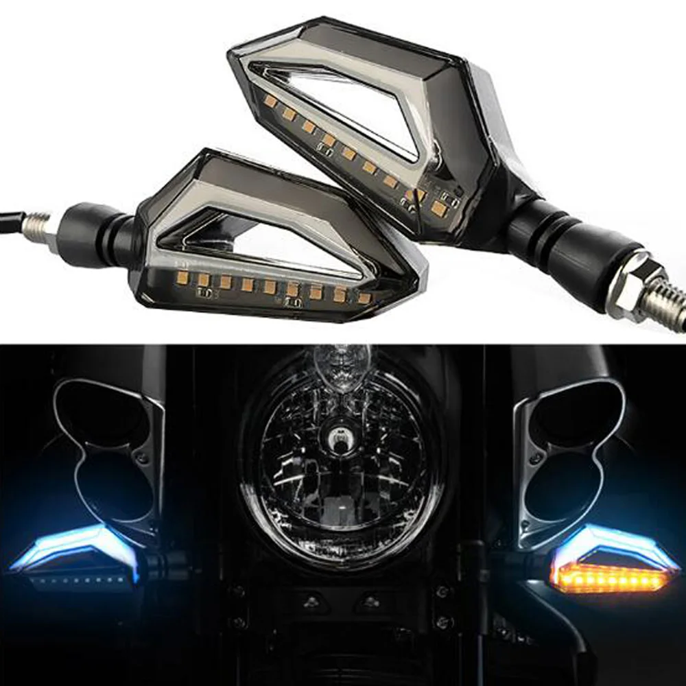 2pcs Motorcycle Electric Car Led Turn Signal Turn Light Led White