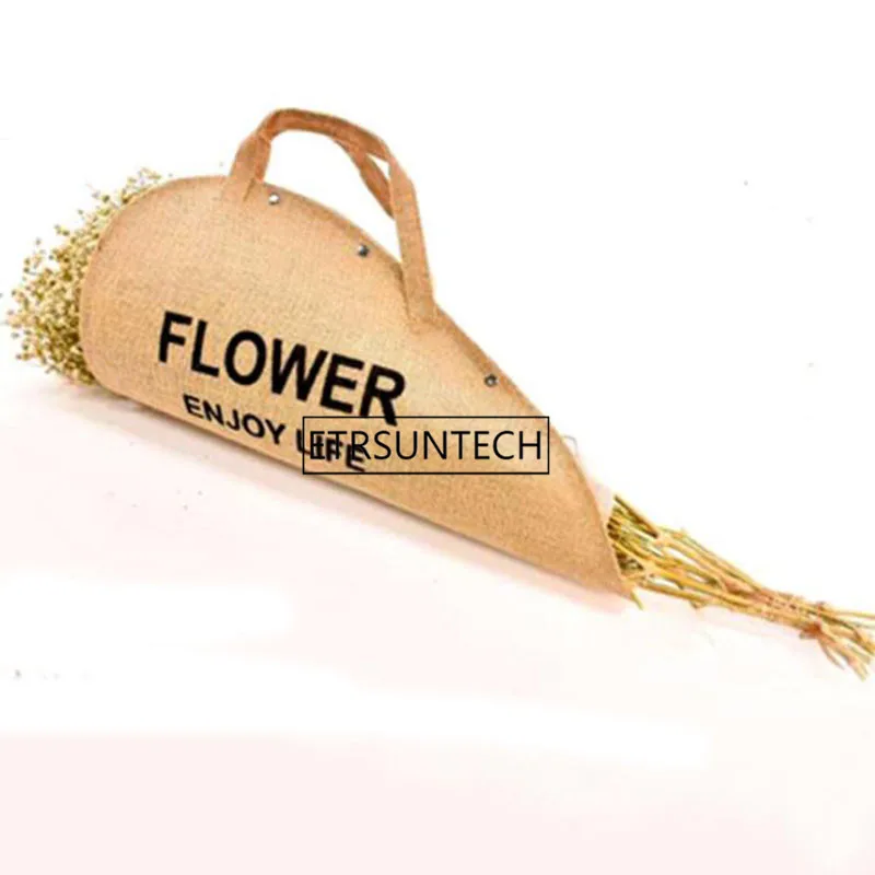 Flower Carrying Bag Linen Portable Flowers Packing Hand Bag Florist