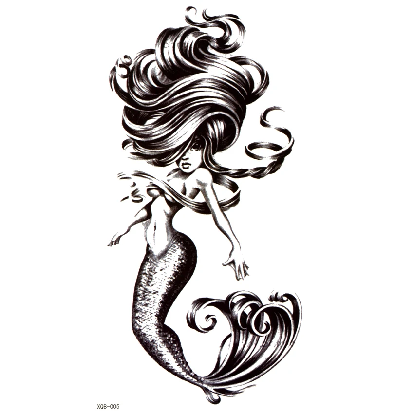 10pcs Mermaid Waterproof Temporary Tattoos Men Harajuku Tatoo Animal Temporary Tattoos Adhesive
