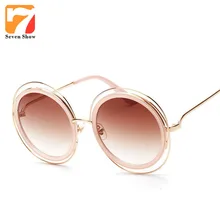 2017 de la Ronda de Steampunk gafas de Sol Mujeres Hombres Diseñador de la Marca de Gran Tamaño Gafas de Sol Para Hombre Mujer Shades Oculos UV400