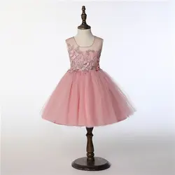 Настоящее фото, Платья с цветочным узором для девочек 2019 г., пышные платья с 3D цветочной аппликацией для детей, платья для выпускного вечера