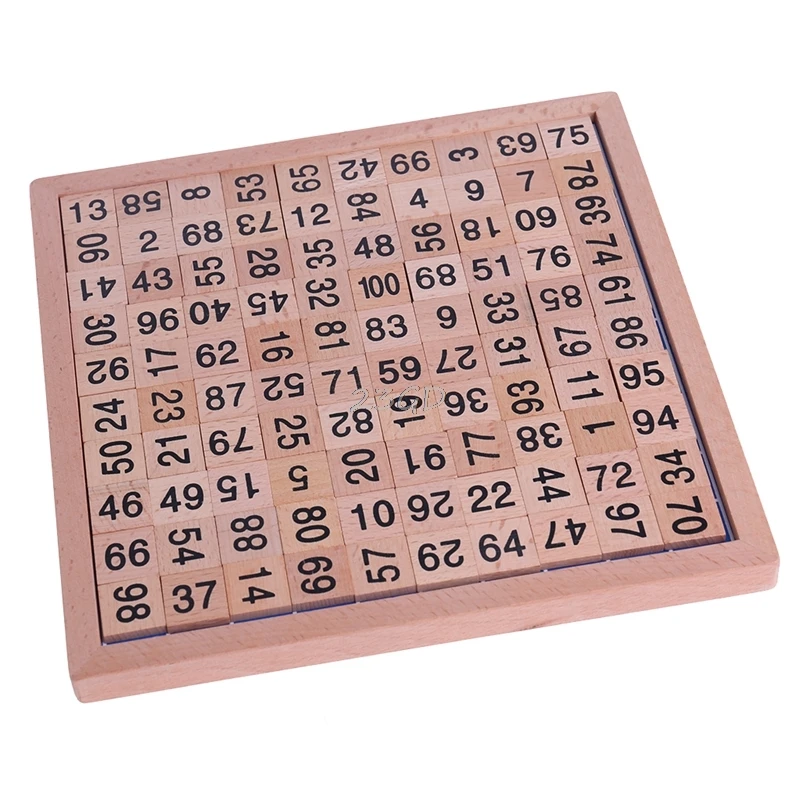Деревянная Монтессори сто доска Математика от 1 до 100 последовательных чисел счетная игрушка MAY2_35