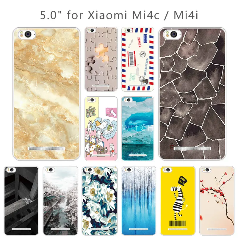 5.0 inch For Xiaomi Mi 4c Back Cover for 4i Clear TPU Square Phone Case Mi4C Soft Silicon Shell Xiomi Mi4i |