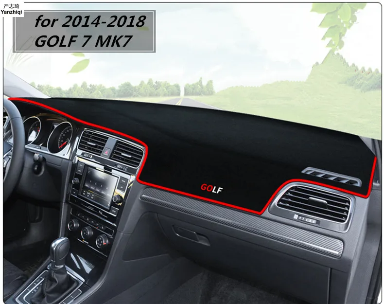 Для VolksWagen 2010-2013 GOLF 6 MK6- GOLF 7 MK7 внутренний автомобильный коврик для приборной панели защитный коврик для ковра LHD