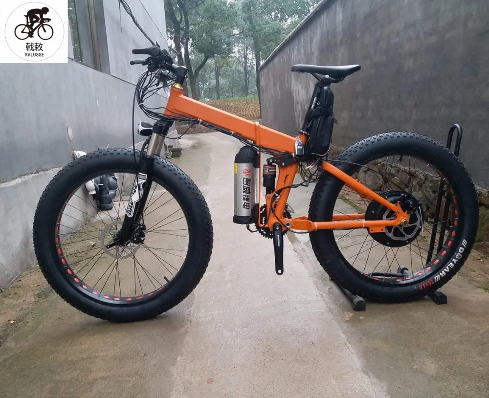 Kalosse пляжный велосипед 48 в 1000 Вт складной 27 скоростной Электрический fat bike 26*4 0