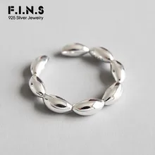 Персонализированные овальные кольца с бусинами, 925 пробы, серебряные кольца, геометрические кольца с открытым пальцем, обручальные кольца из серебра для женщин