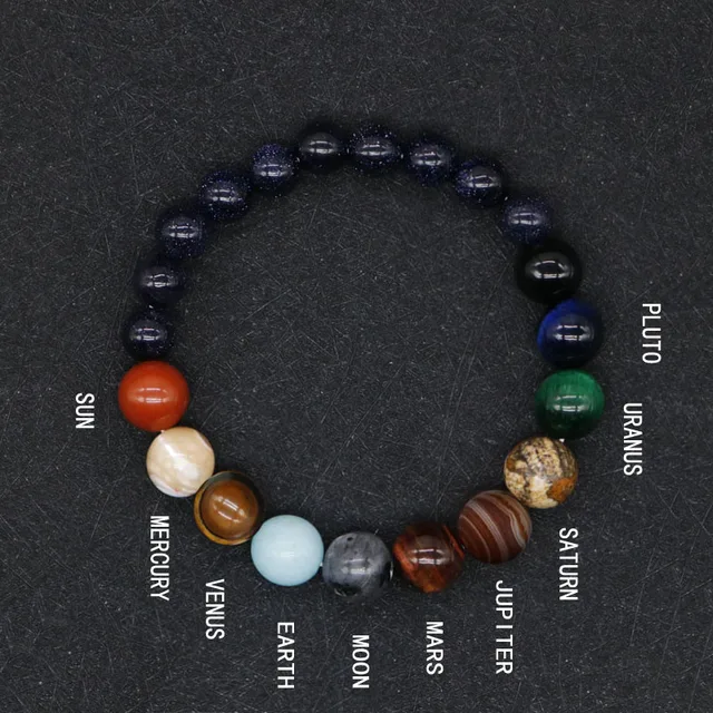 Eight Planets Universe Natural Stone Bead Bracelet | Yoga Chakra