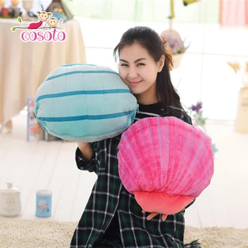

6 Styles 45x45Cm Creative shell plush doll Stuffed Toys 2 in 1 air condition blanket plush pillow sofa cushion Girlfriend Gift
