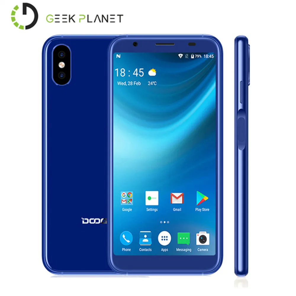 DOOGEE X55 5 &quotHD 18:9 мобильного телефона Android 7 0 MTK6580 4 ядра 1 ГБ 16 8MP двойной сзади