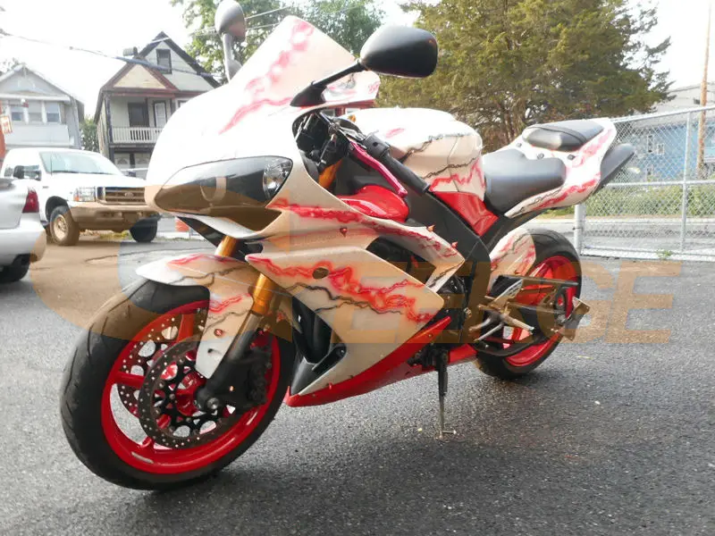 Для Yamaha YZF-R 2007 2008 отличное качество ангельские глазки ультра яркая фара освещение CCFL ангельские глазки комплект Halo Кольцо