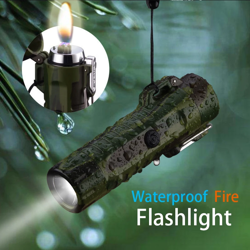 

Waterproof Flashlight Cigarette Lighter Car Accessories Electronic Gadgets Usb Charger Adapter Outdoor Camping Light A Fire
