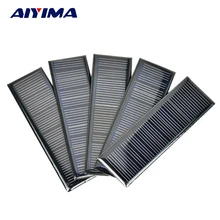 AIYIMA 5Pcs 6 V 0.6 W 0.1 A 120*38mm Poycrystalline Silicon Epoxy Solar Panels for DIY Solar Cells Lamp light Charger