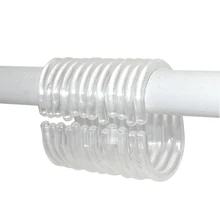 Work Well Bendable Transparent C Shape Hanging Shower Curtain Rings Bathroom curtains Accessories
