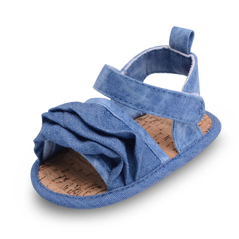 

New Born Baby Canvas Jeans Kids First Walkers Summer Shoes Infant Toddler Cotton Padded Soft Soled Gril's Shoes