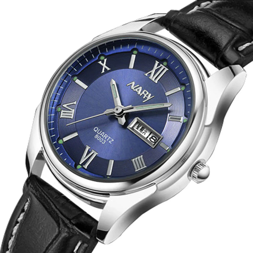 

Hot Sale Mens Watches Luxury Sport Quartz-Watch Leather Strap Clock Men Date week Wristwatch relogio masculino Dropshipping 40Q