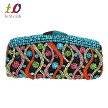 Großhandel Luxus Shinning Abend Handtasche Kristall Handtasche Frauen Abendtasche Hochzeit Geldbörse Braut Pochette Taschen 88237